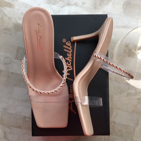Anne Michelle | Lucite Chain Heel Sandal NWT - Picture 6 of 10